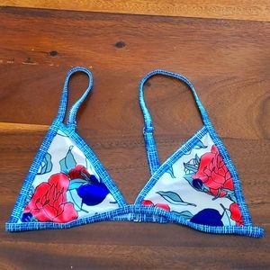 Floral Triangle Bikini Top